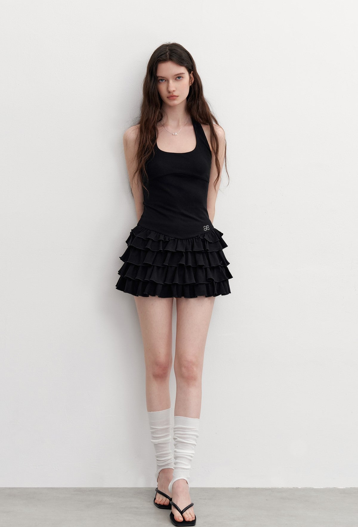 Halter Neck Splicing Cake Dress AYF0094