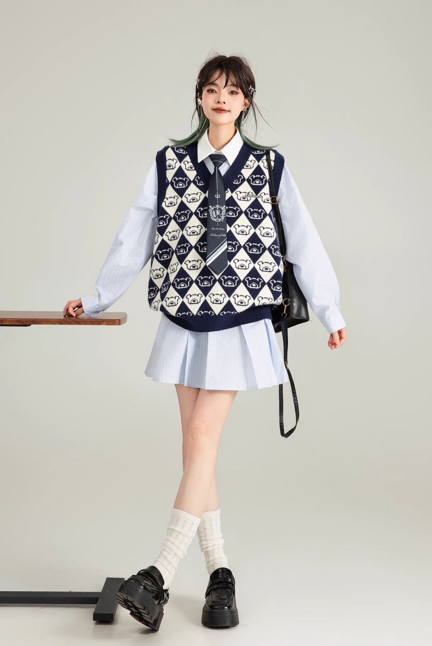 Retro Jacquard Sweater Pullover Vest KEI0121