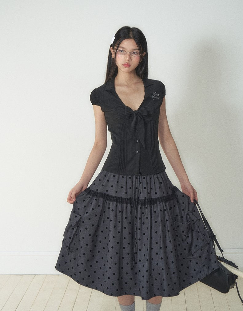 Retro Bow Slim Shirt SOO0004