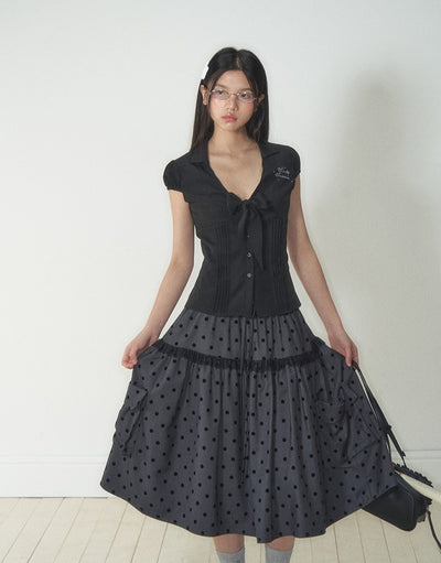 Retro Bow Slim Shirt SOO0004