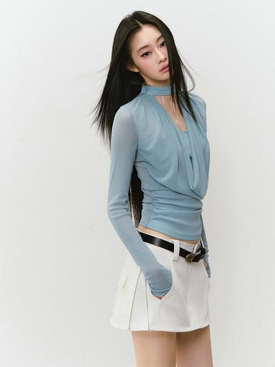 Chain Halter Choker Swing Collar Top VIA0333
