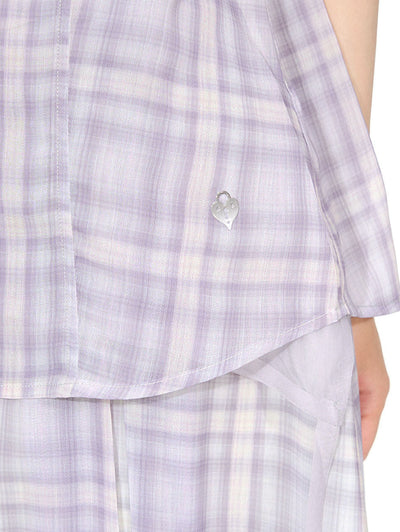 Plaid Chiffon Shirt/Skirt NEC0201