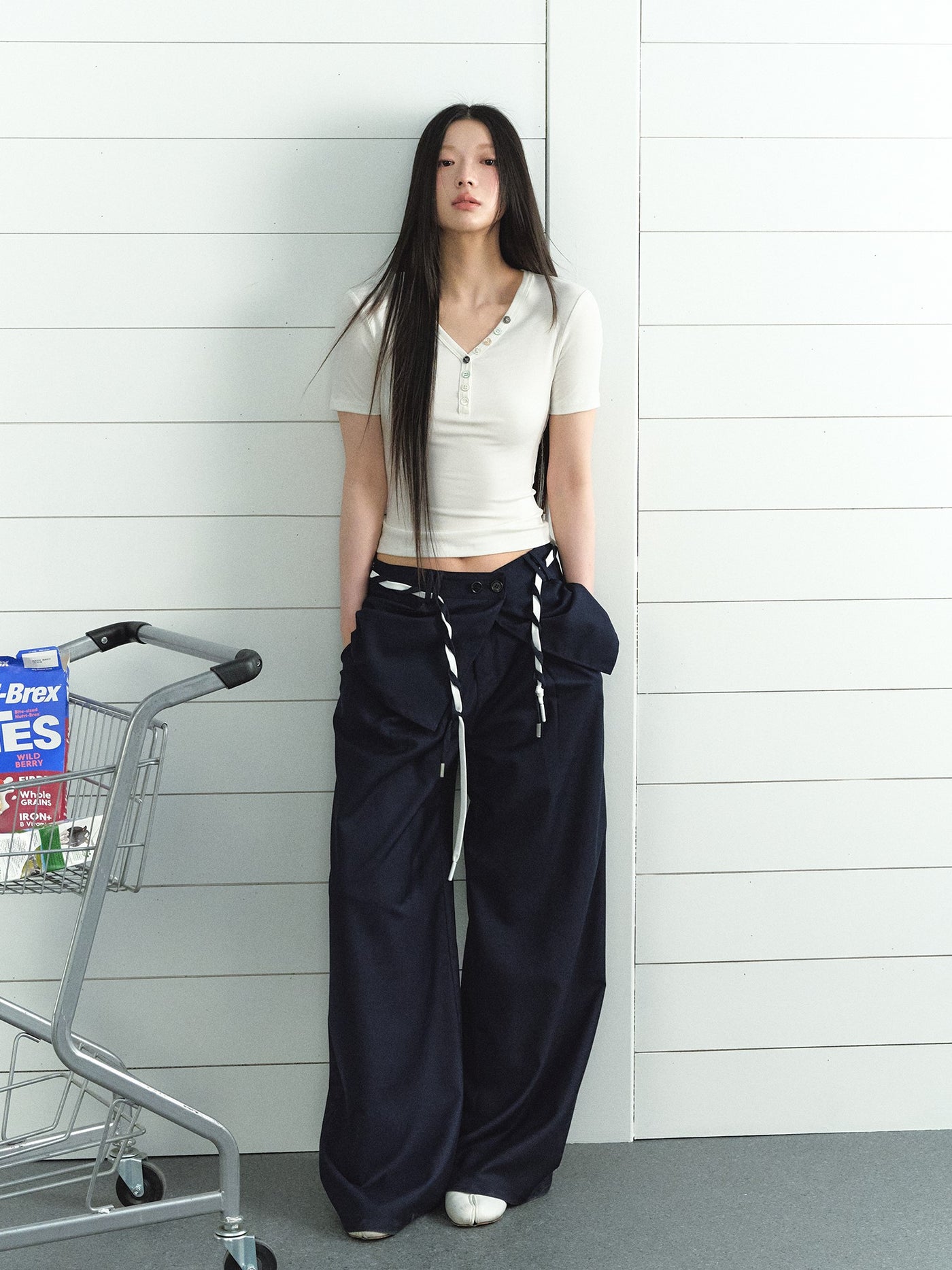 Wide-leg Fake two-piece Skirt Pants LAL0205