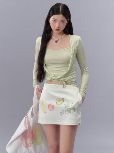 Fruit Print Short Skirt LAL0214