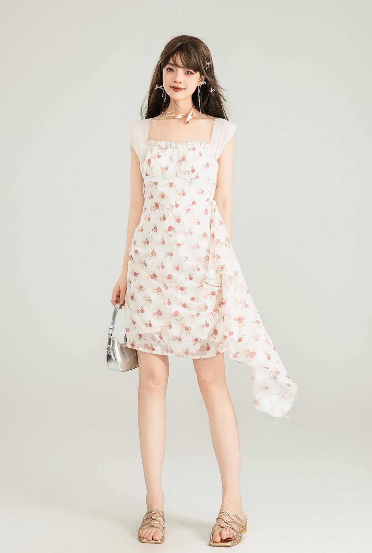 Three-dimensional Flower Slim Dress KEI0132