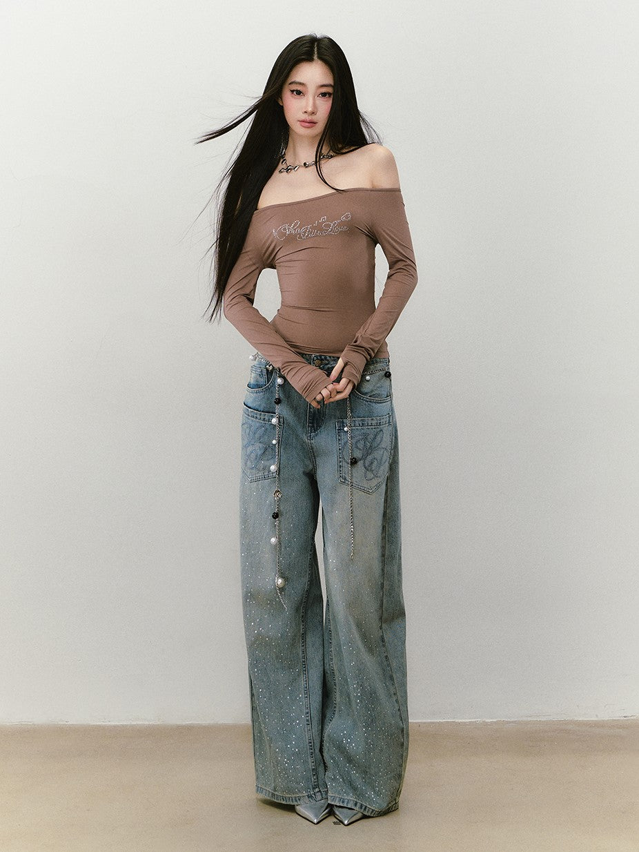 One-shoulder Long-sleeved T-shirt VIA0337