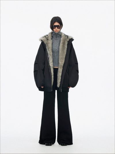 American Retro Plush Collar Coat SAL0205