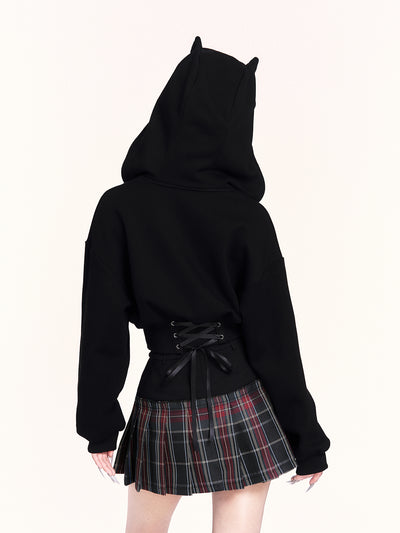 Little Devil Hooded Zip-Up Short Jacket VOC0486