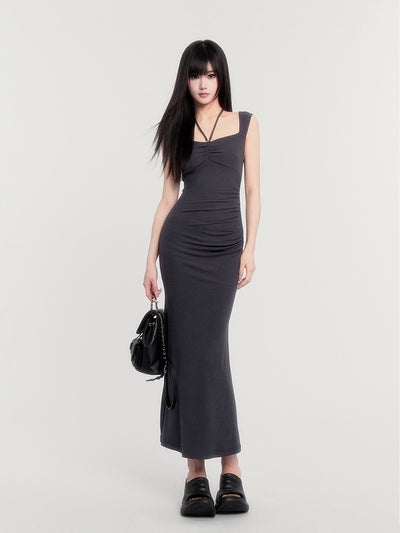 Square Neck Slimming Fishtail Dress VOC0390