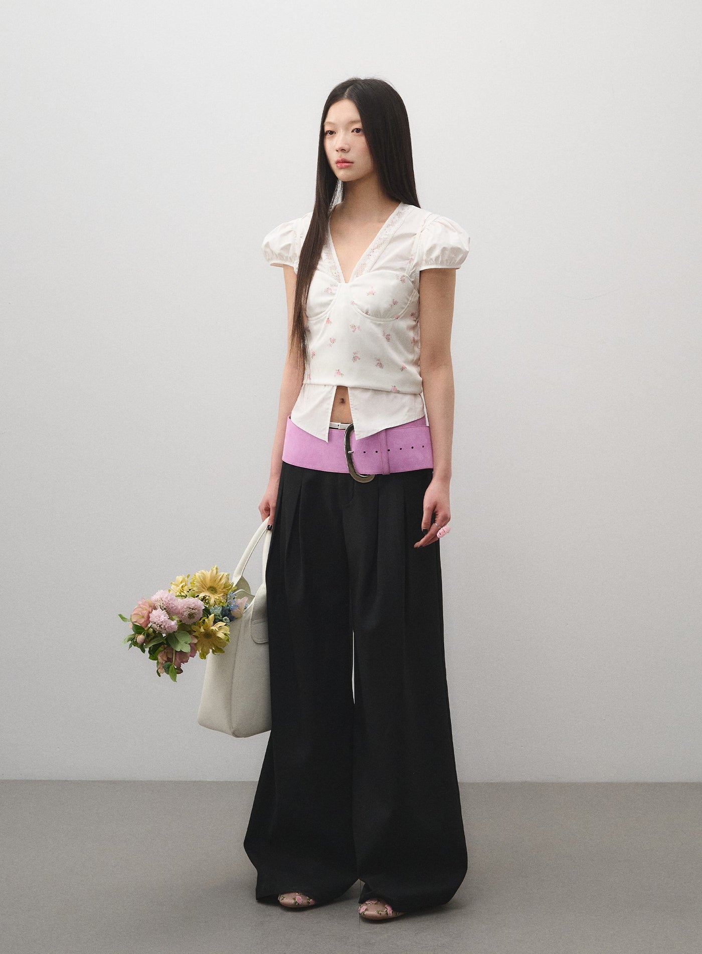 Low Waist Wide Leg Suit Pants LAL0166