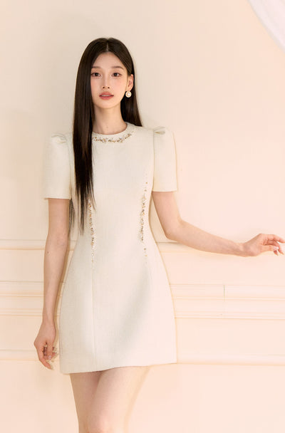 White Small Fragrance Dress OSH0164