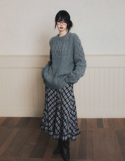 Retro Plaid Large Swing Skirt LUL0188