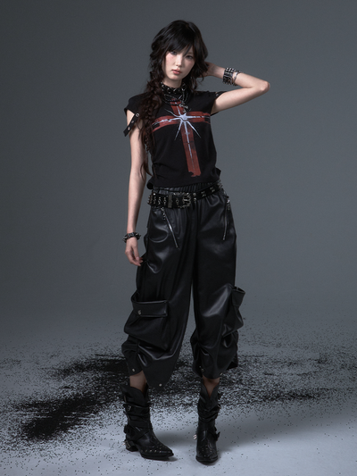 Punk Lantern Leather Pants FRU0100