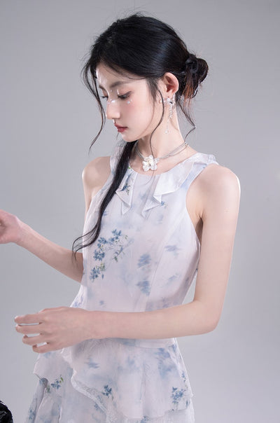 Layered Floral Irregular Dress COT0279