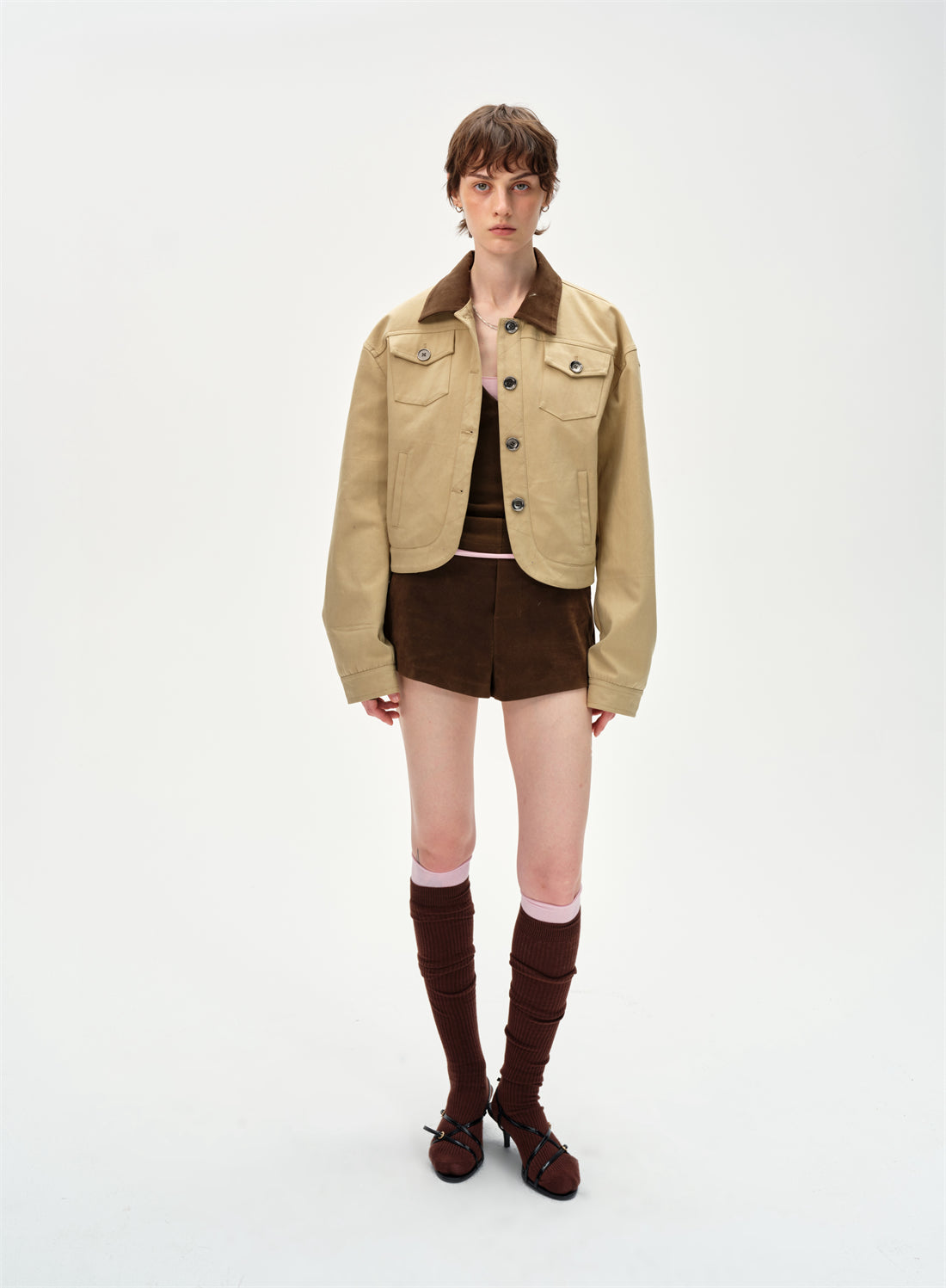 Retro Lapel Design Workwear Jacket CUR0251