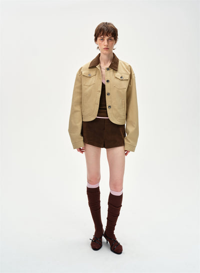 Retro Lapel Design Workwear Jacket CUR0251