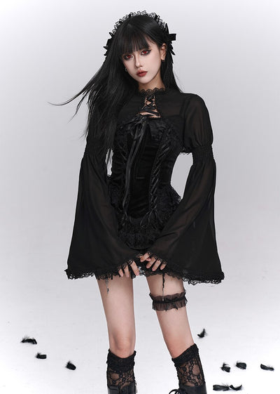 Black Camisole/Shawl/Tutu Cake Skirt LAD0245