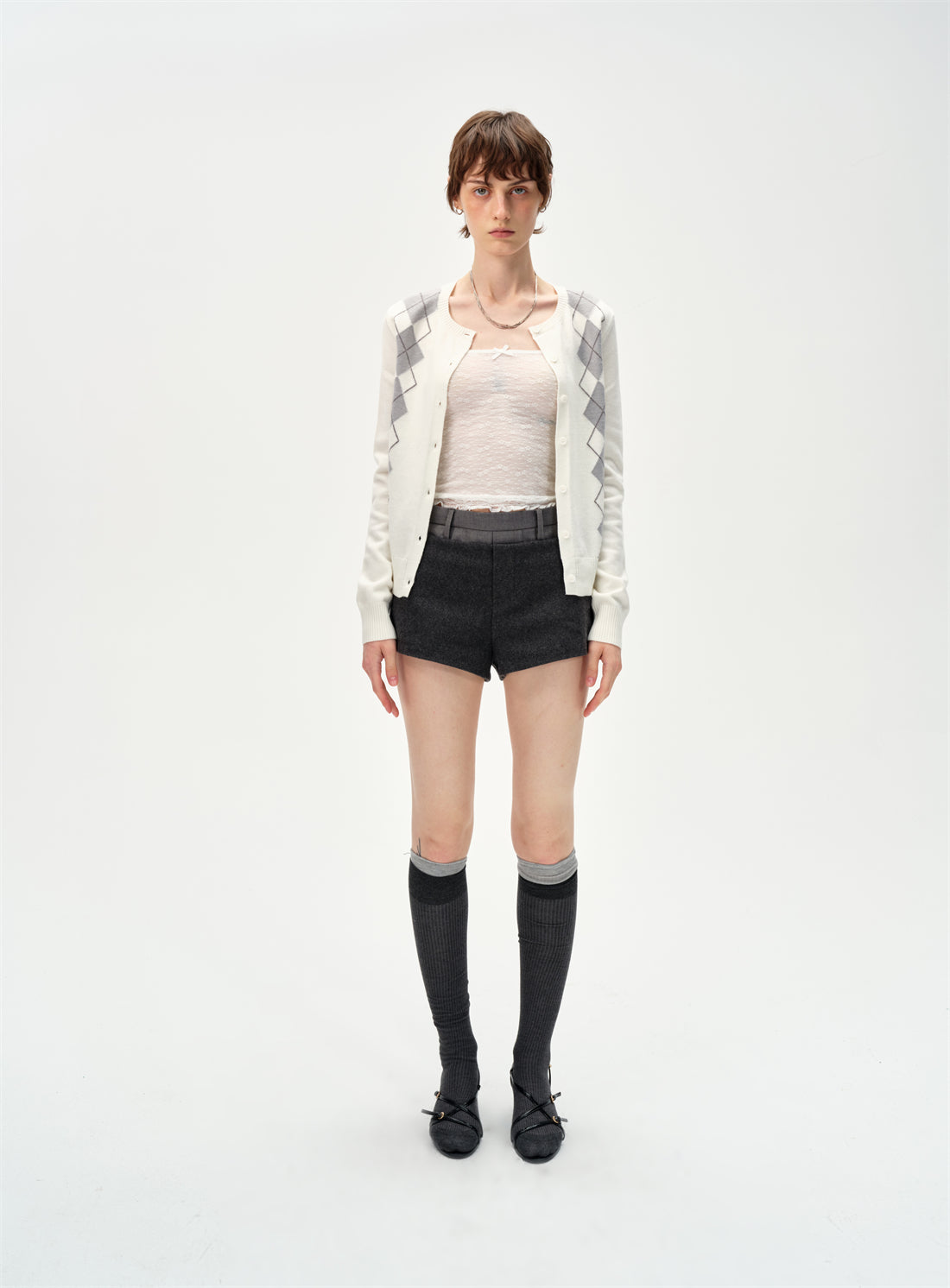Diamond-shaped Knitted Cardigan CUR0256
