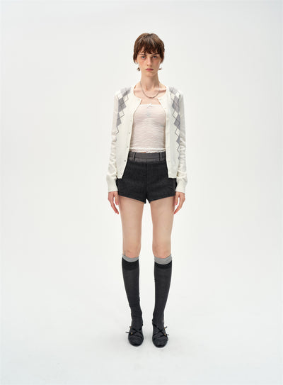 Diamond-shaped Knitted Cardigan CUR0256