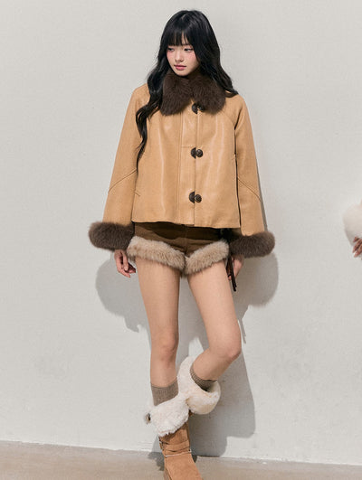 Fur Collar Plush Coat DIA0770
