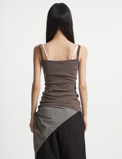 Fake Two-Piece Lace Cross Camisole UNC0250