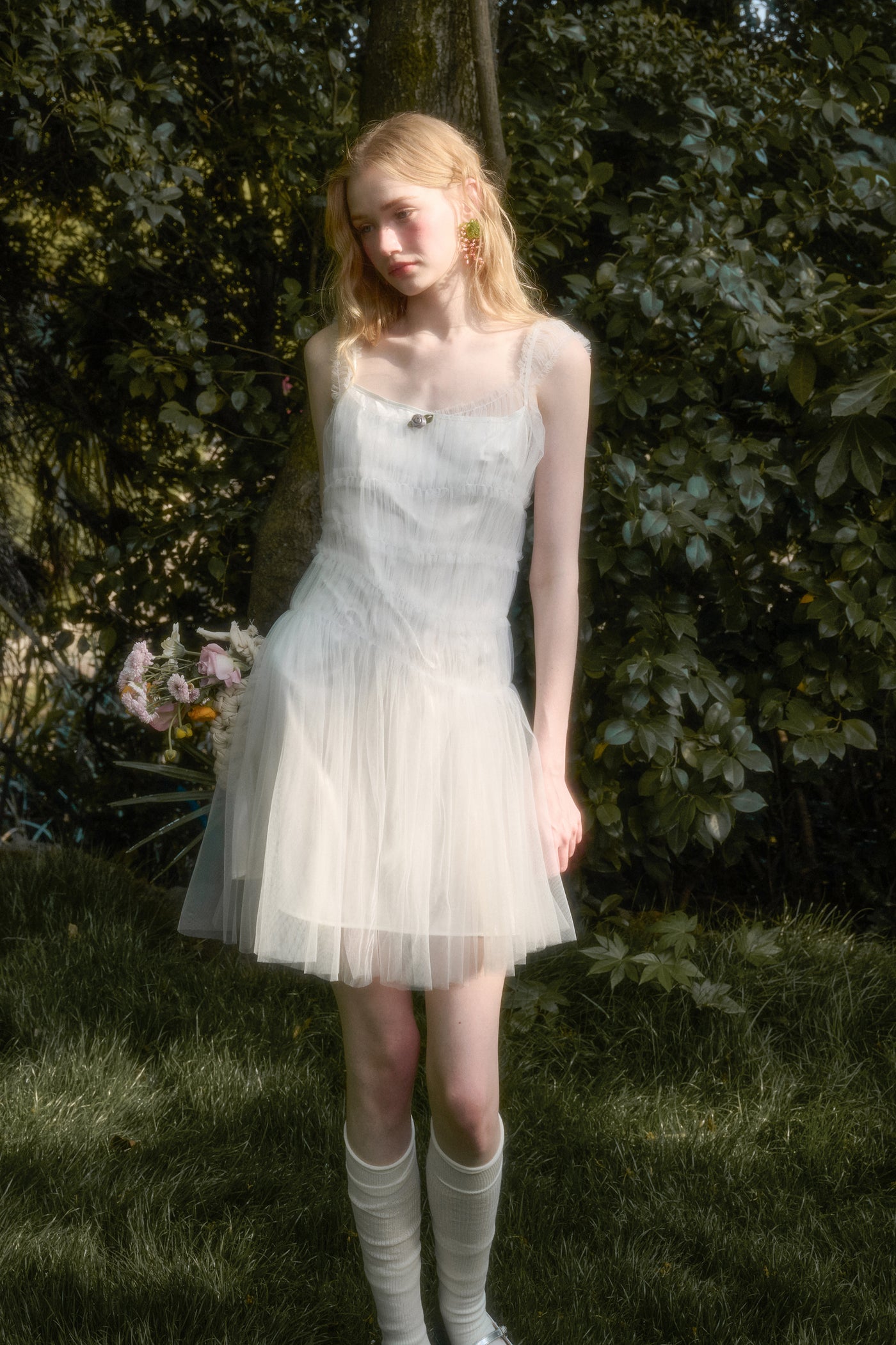 Puffy Layered Suspender Dress GRO0134