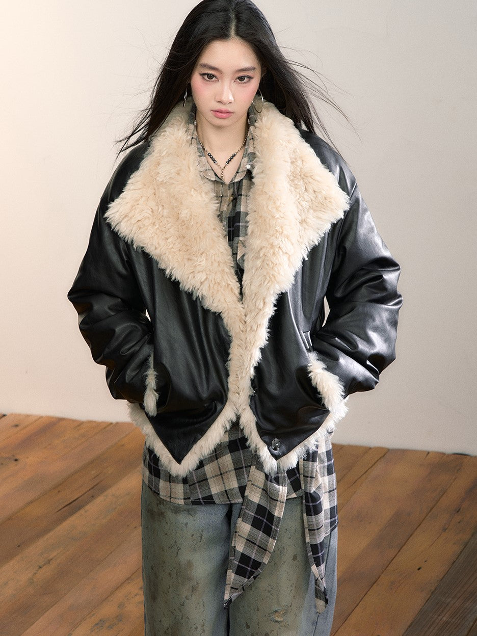 Reversible Fur-lined Leather Jacket VIA0348
