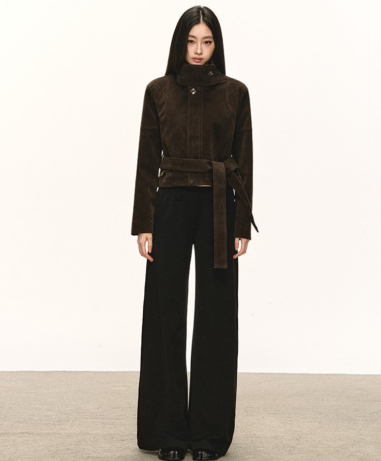 Stand Collar Suede Short Jacket ANA0088