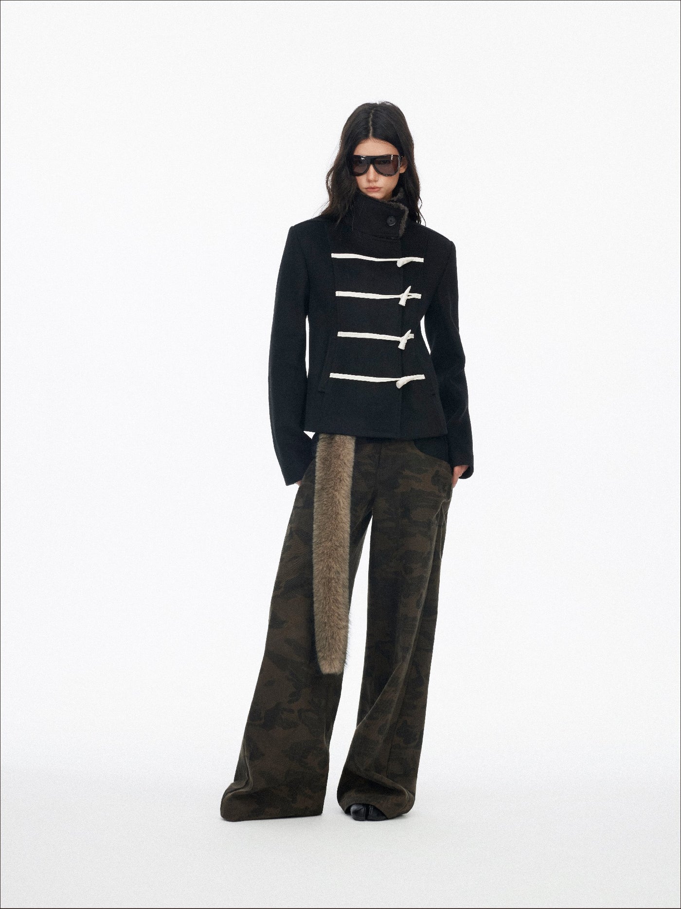 Stand Collar Horn Button Coat SAL0196