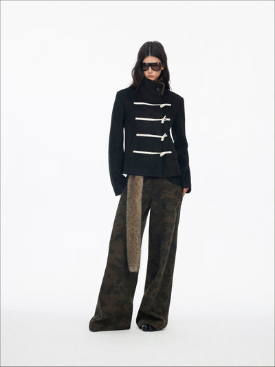 Stand Collar Horn Button Coat SAL0196