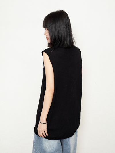 Hollow Design Sleeveless Loose Knit ZER0227