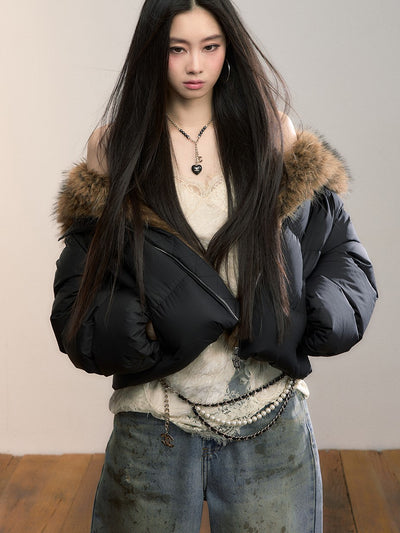 Removable Fur Collar Down Jacket VIA0351