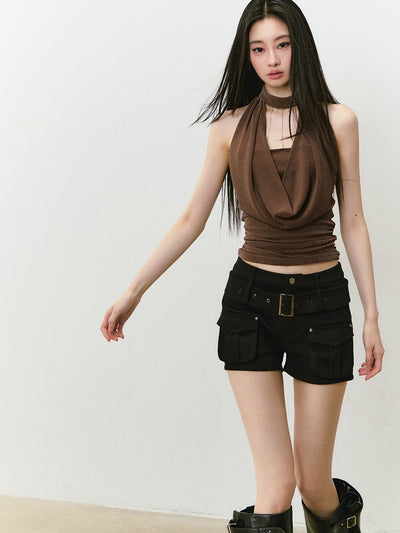 Swing Collar Halter Neck Top VIA0313