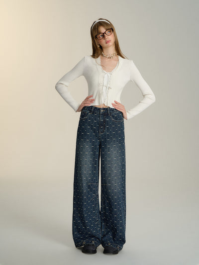 Vintage Bow Loose Jeans SOM0108