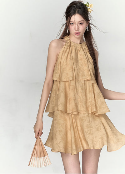 One-shoulder Strappy Top/Halter Neck Dress/Irregular Skirt VIA0142