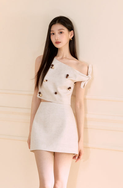 Asymmetric Sleeveless Shirt/Skirt OSH0150