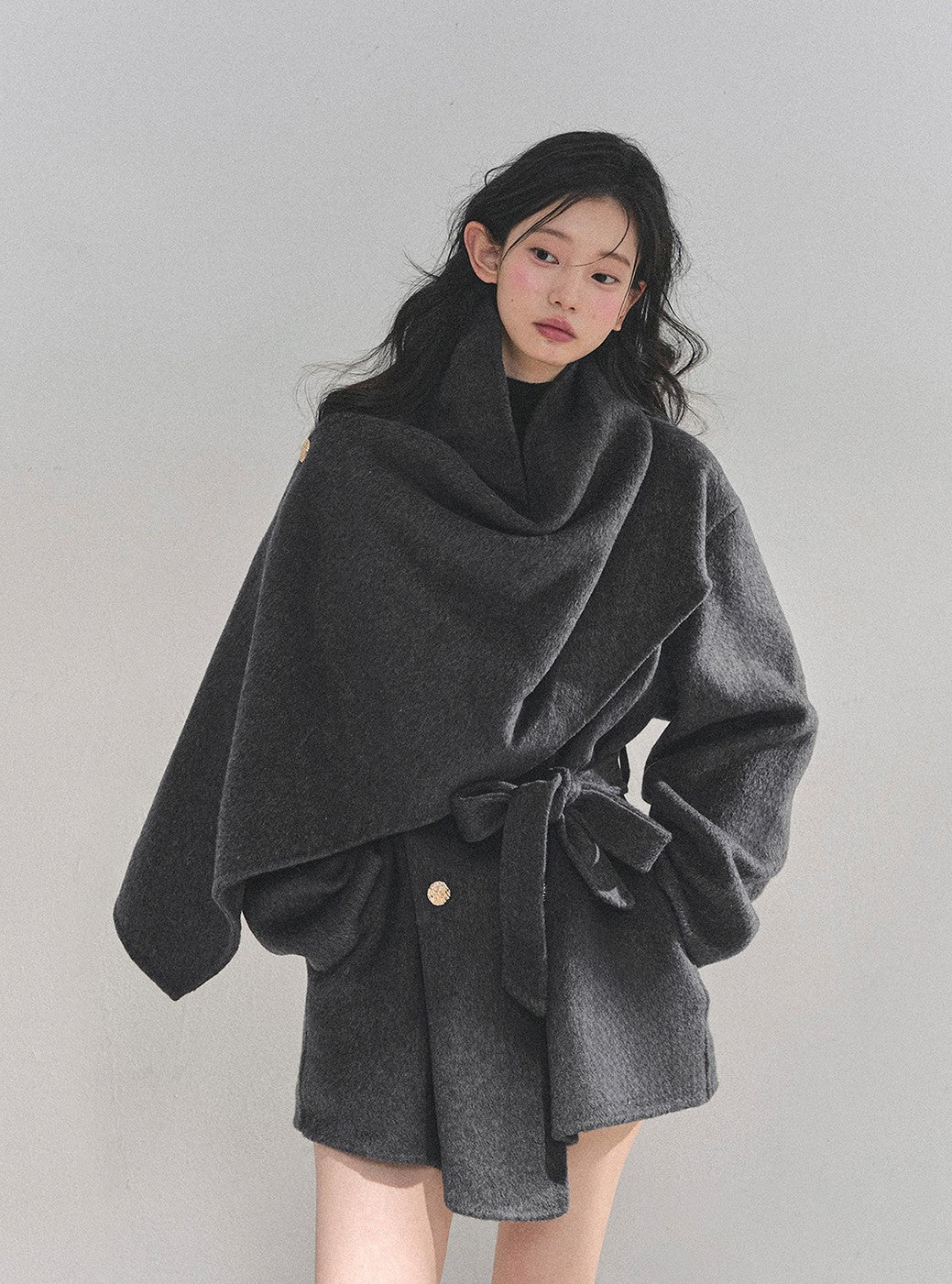 Multi Color Double-faced Wool Coat DIA0704