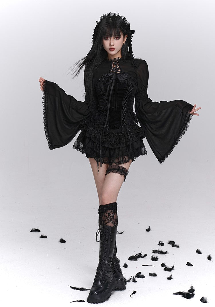 Black Camisole/Shawl/Tutu Cake Skirt LAD0245