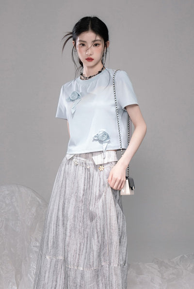 Gray Tone Gradient Skirt COT0325