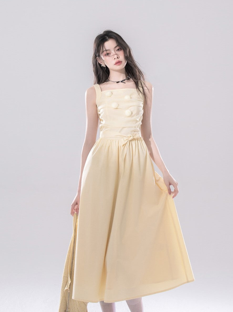 Sunlight Rose Tulle Sling Dress COT0261