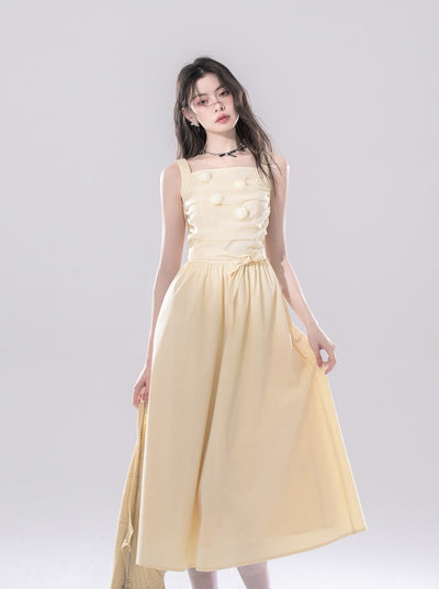 Sunlight Rose Tulle Sling Dress COT0261