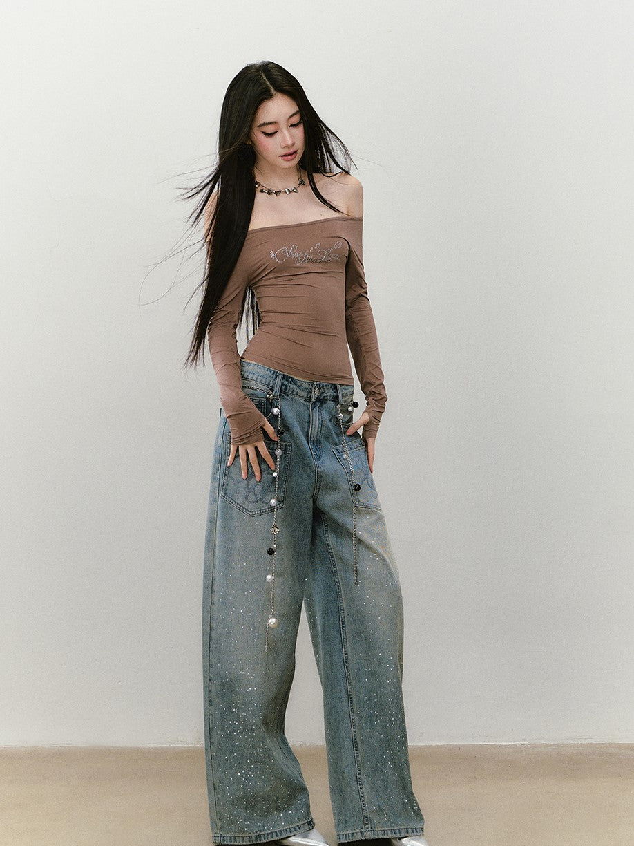 One-shoulder Long-sleeved T-shirt VIA0337