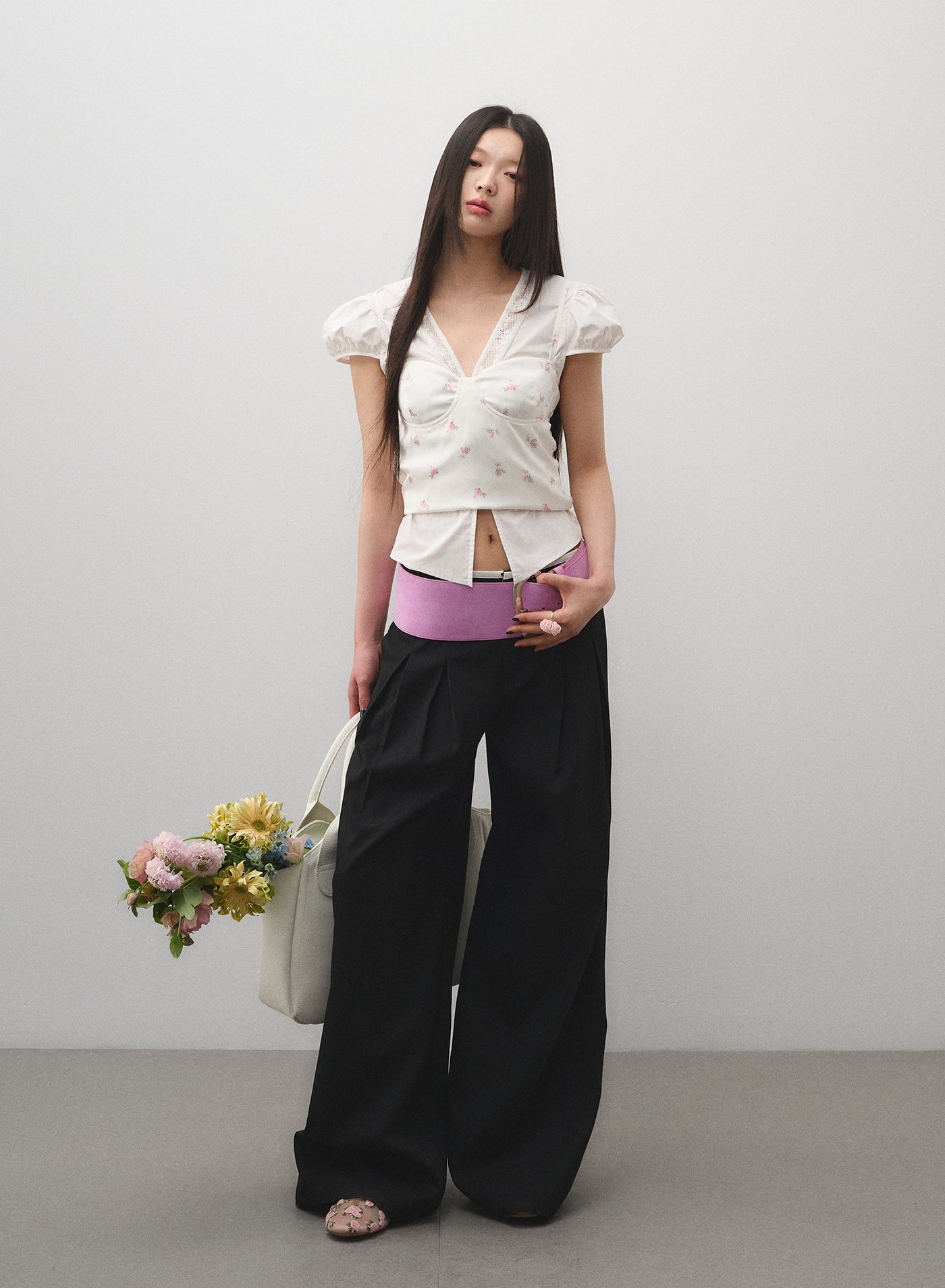 Low Waist Wide Leg Suit Pants LAL0166