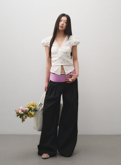 Low Waist Wide Leg Suit Pants LAL0166