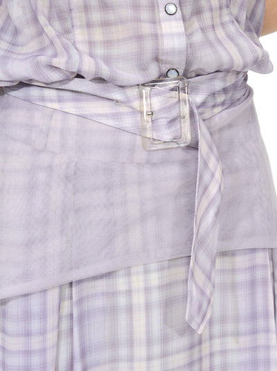 Plaid Chiffon Shirt/Skirt NEC0201