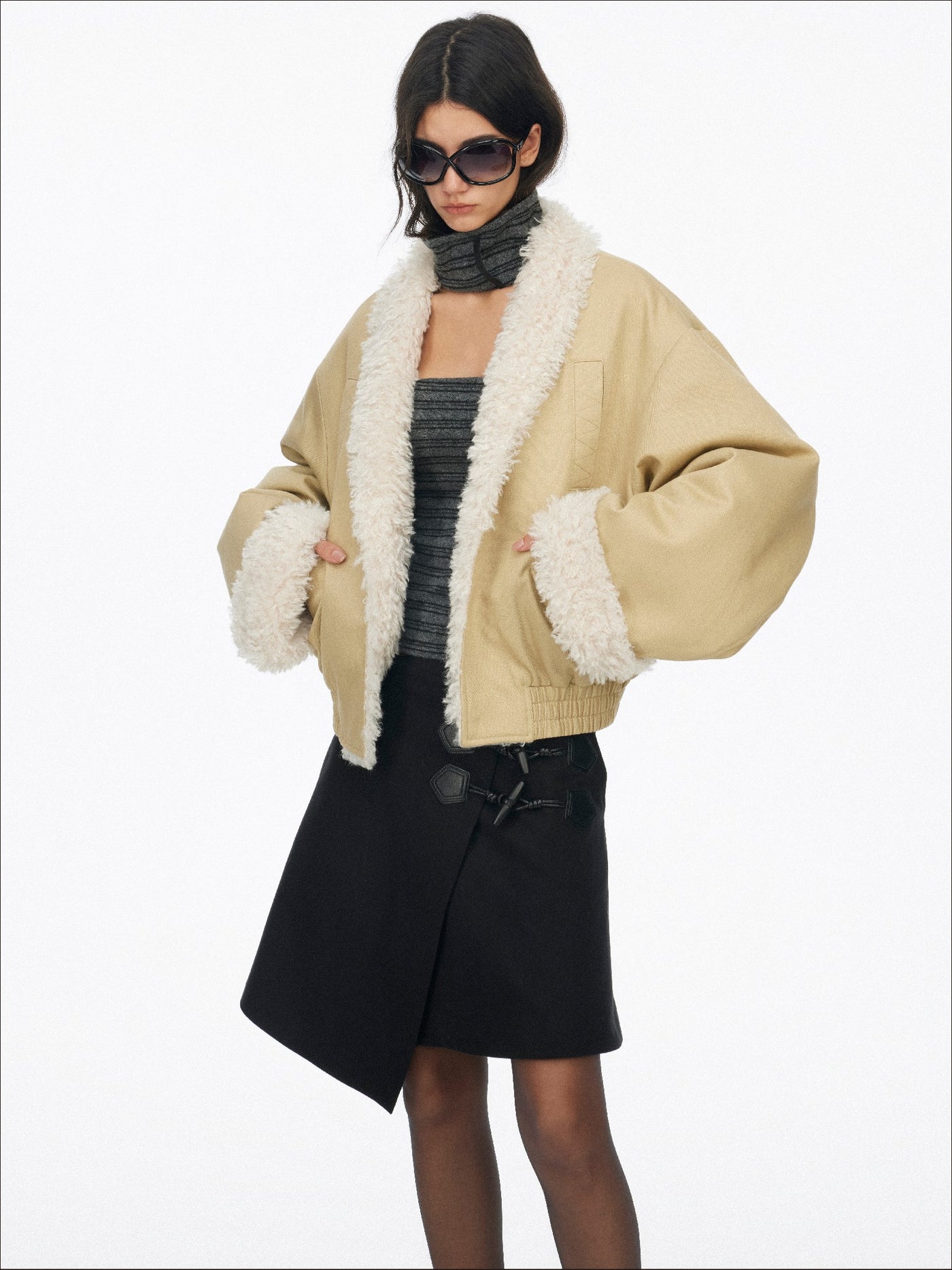 Fur Collar Patchwork Cotton Coat SAL0198