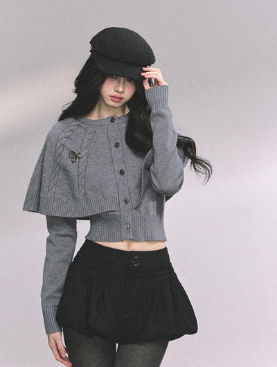 Long-sleeved Cable Cloak Sweater DIA0645