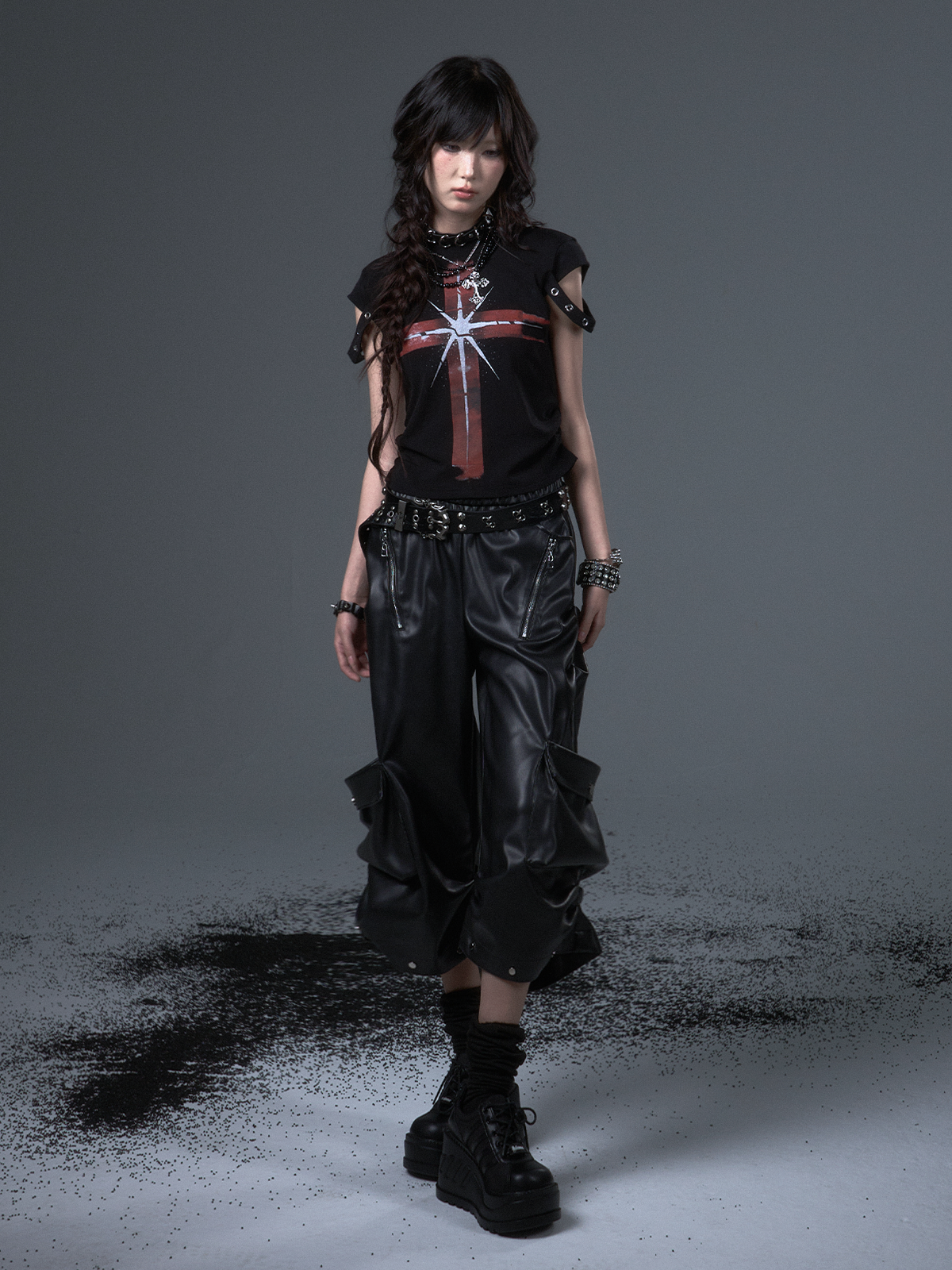 Punk Lantern Leather Pants FRU0100