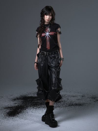 Punk Lantern Leather Pants FRU0100