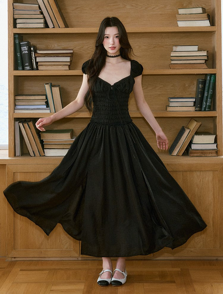 Elegant V-neck Slit Long Dress LAL0218